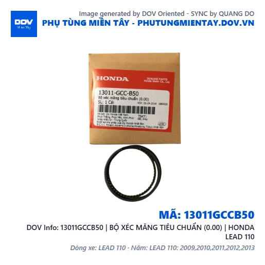 13011GCCB50 | BỘ XÉC MĂNG TIÊU CHUẨN (0.00) | HONDA LEAD 110 — 13011GCCB50
