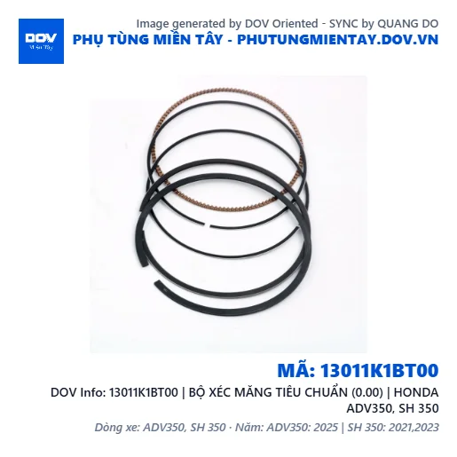 13011K1BT00 | BỘ XÉC MĂNG TIÊU CHUẨN (0.00) | HONDA ADV350, SH 350 — 13011K1BT00