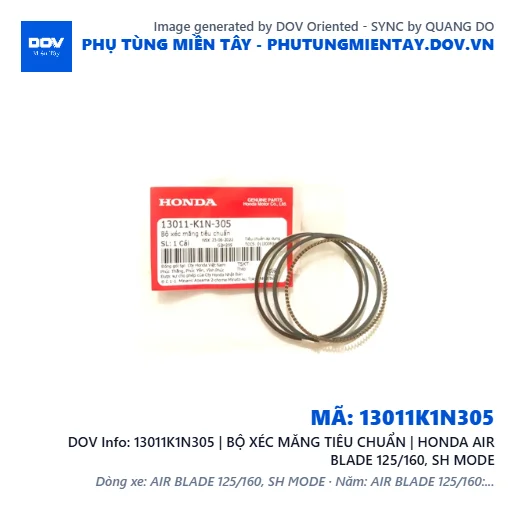 13011K1N305 | BỘ XÉC MĂNG TIÊU CHUẨN | HONDA AIR BLADE 125/160, SH MODE — 13011K1N305