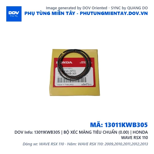 13011KWB305 | BỘ XÉC MĂNG TIÊU CHUẨN (0.00) | HONDA WAVE RSX 110 — 13011KWB305