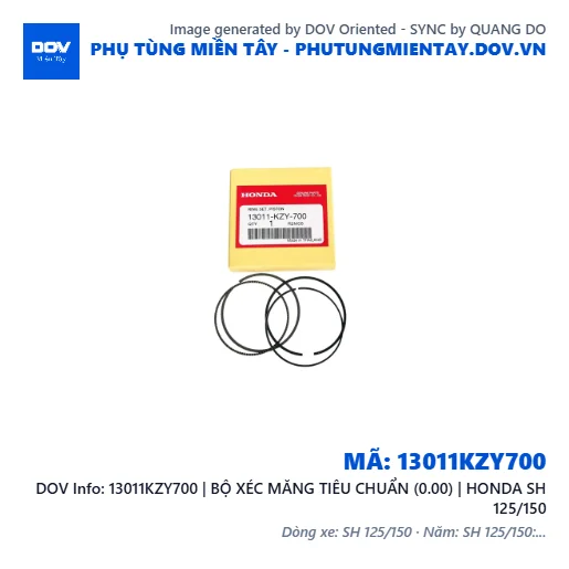 13011KZY700 | BỘ XÉC MĂNG TIÊU CHUẨN (0.00) | HONDA SH 125/150 — 13011KZY700