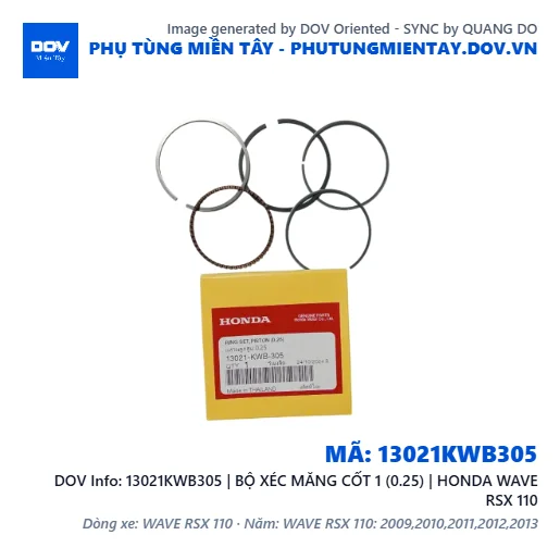 13021KWB305 | BỘ XÉC MĂNG CỐT 1 (0.25) | HONDA WAVE RSX 110 — 13021KWB305