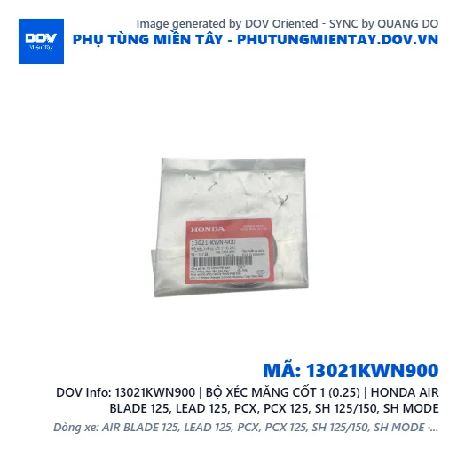 13021KWN900 | BỘ XÉC MĂNG CỐT 1 (0.25) | HONDA AIR BLADE 125, LEAD 125, PCX, PCX 125, SH 125/150, SH MODE — 13021KWN900