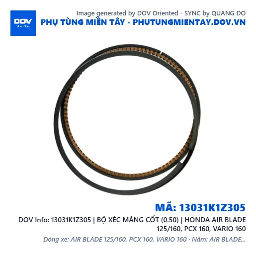 13031K1Z305 | BỘ XÉC MĂNG CỐT (0.50) | HONDA AIR BLADE 125/160, PCX 160, VARIO 160 — 13031K1Z305