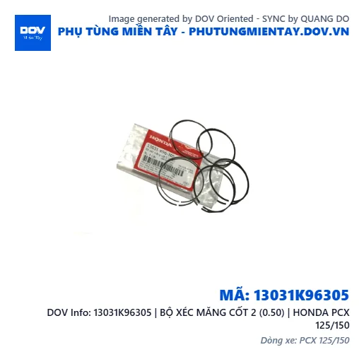 13031K96305 | BỘ XÉC MĂNG CỐT 2 (0.50) | HONDA PCX 125/150 — 13031K96305