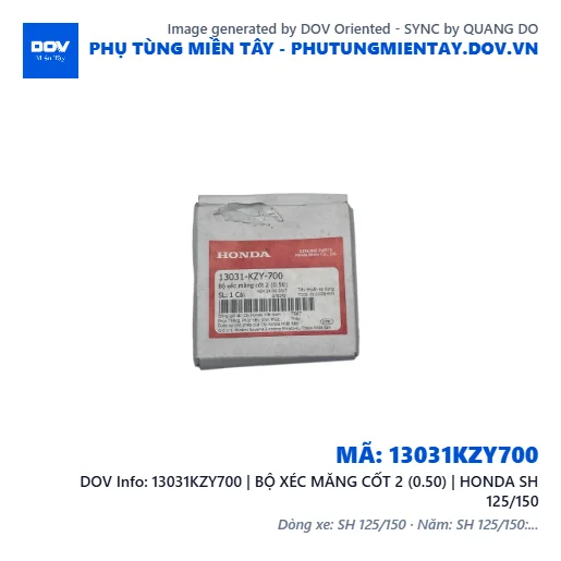 13031KZY700 | BỘ XÉC MĂNG CỐT 2 (0.50) | HONDA SH 125/150 — 13031KZY700