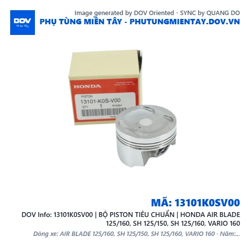 13101K0SV00 | BỘ PISTON TIÊU CHUẨN | HONDA AIR BLADE 125/160, SH 125/150, SH 125/160, VARIO 160 — 13101K0SV00