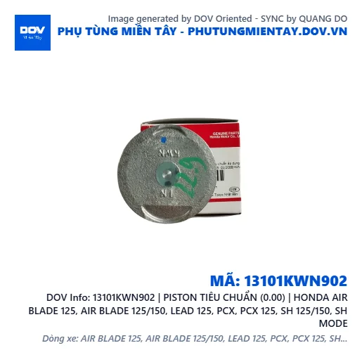 13101KWN902 | PISTON TIÊU CHUẨN (0.00) | HONDA AIR BLADE 125, AIR BLADE 125/150, LEAD 125, PCX, PCX 125, SH 125/150, SH MODE — 13101KWN902