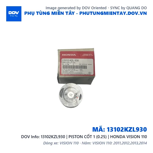 13102KZL930 | PISTON CỐT 1 (0.25) | HONDA VISION 110 — 13102KZL930