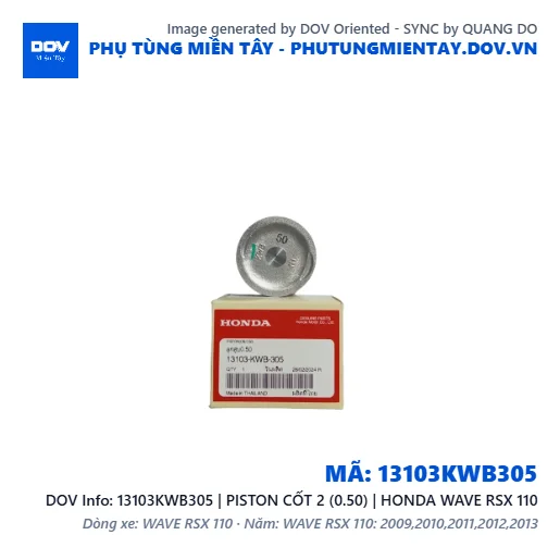 13103KWB305 | PISTON CỐT 2 (0.50) | HONDA WAVE RSX 110 — 13103KWB305