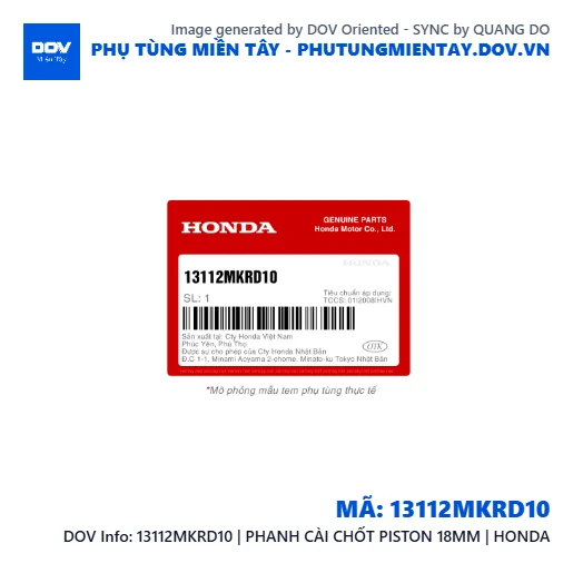 13112MKRD10 | PHANH CÀI CHỐT PISTON 18MM | HONDA — 13112MKRD10