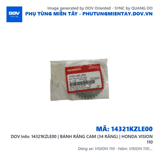 14321KZLE00 | BÁNH RĂNG CAM (34 RĂNG) | HONDA VISION 110 — 14321KZLE00