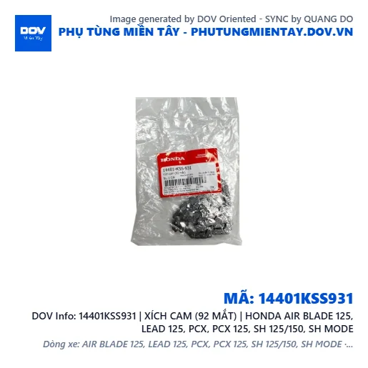 14401KSS931 | XÍCH CAM (92 MẮT) | HONDA AIR BLADE 125, LEAD 125, PCX, PCX 125, SH 125/150, SH MODE — 14401KSS931