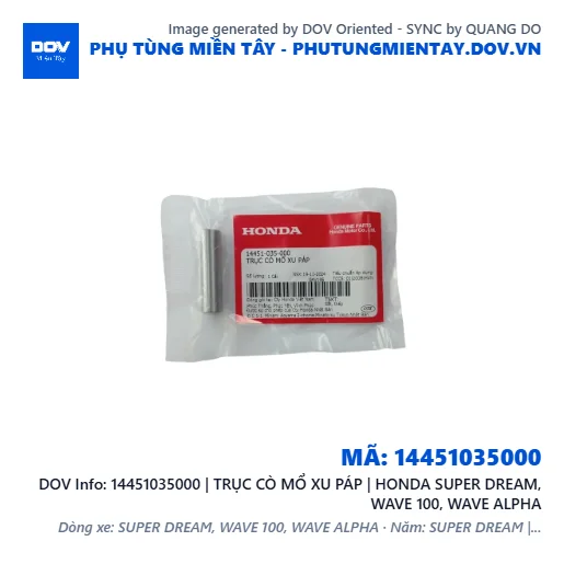 14451035000 | TRỤC CÒ MỔ XU PÁP | HONDA SUPER DREAM, WAVE 100, WAVE ALPHA — 14451035000