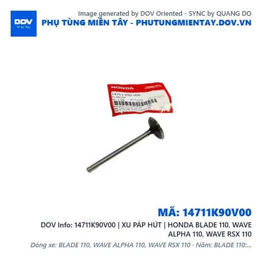 14711K90V00 | XU PÁP HÚT | HONDA BLADE 110, WAVE ALPHA 110, WAVE RSX 110 — 14711K90V00