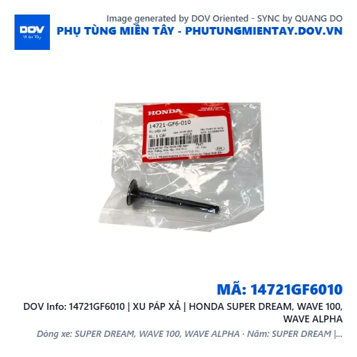 14721GF6010 | XU PÁP XẢ | HONDA SUPER DREAM, WAVE 100, WAVE ALPHA — 14721GF6010