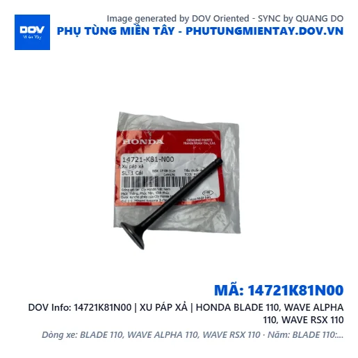 14721K81N00 | XU PÁP XẢ | HONDA BLADE 110, WAVE ALPHA 110, WAVE RSX 110 — 14721K81N00