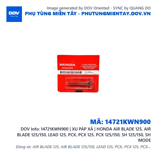 14721KWN900 | XU PÁP XẢ | HONDA AIR BLADE 125, AIR BLADE 125/150, LEAD 125, PCX, PCX 125, PCX 125/150, SH 125/150, SH MODE — 14721KWN900