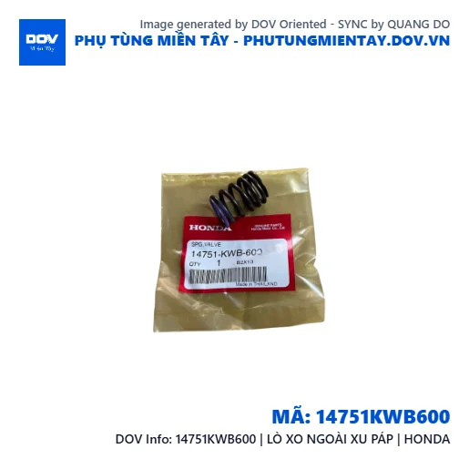 14751KWB600 | LÒ XO NGOÀI XU PÁP | HONDA — 14751KWB600