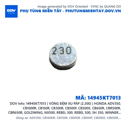 14945KT7013 | VÒNG ĐỆM XU PÁP (2.300) | HONDA ADV350, CB1000R, CB150R, CB300R, CB500F, CB500X, CB650R, CBR500R, CBR650R, GOLDWING, NX500, REBEL 300, REBEL 500, SH 350, WINNER 150, WINNER R, WINNER X — 14945KT7013