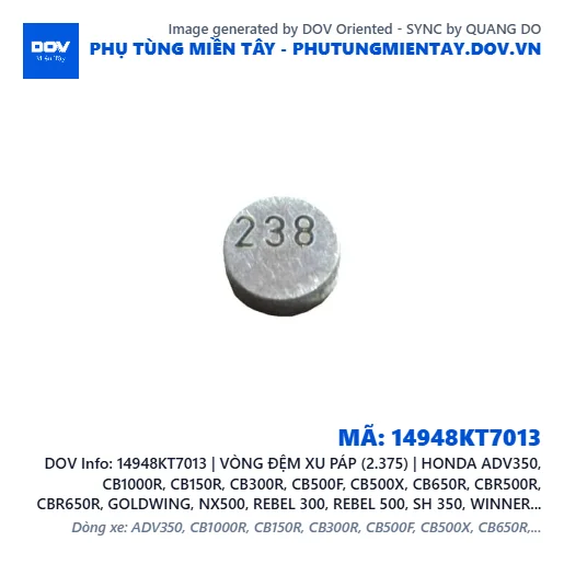 14948KT7013 | VÒNG ĐỆM XU PÁP (2.375) | HONDA ADV350, CB1000R, CB150R, CB300R, CB500F, CB500X, CB650R, CBR500R, CBR650R, GOLDWING, NX500, REBEL 300, REBEL 500, SH 350, WINNER 150, WINNER R, WINNER X — 14948KT7013