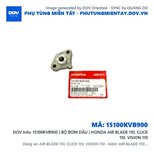 15100KVB900 | BỘ BƠM DẦU | HONDA AIR BLADE 110, CLICK 110, VISION 110 — 15100KVB900