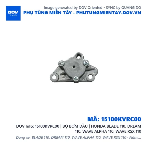 15100KVRC00 | BỘ BƠM DẦU | HONDA BLADE 110, DREAM 110, WAVE ALPHA 110, WAVE RSX 110 — 15100KVRC00
