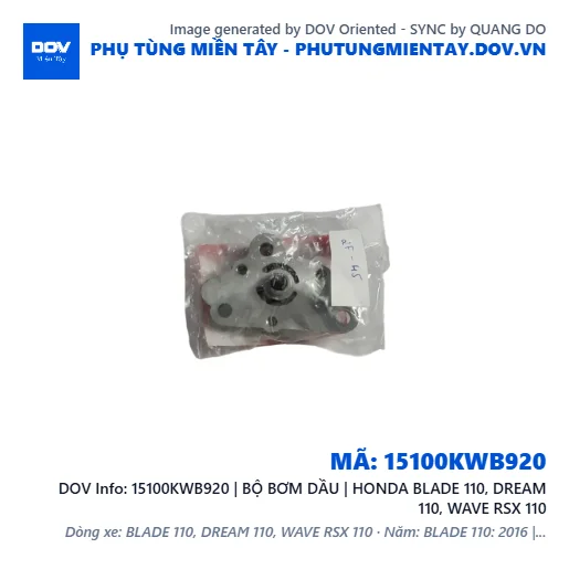 15100KWB920 | BỘ BƠM DẦU | HONDA BLADE 110, DREAM 110, WAVE RSX 110 — 15100KWB920