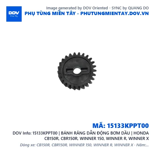 15133KPPT00 | BÁNH RĂNG DẪN ĐỘNG BƠM DẦU | HONDA CB150R, CBR150R, WINNER 150, WINNER R, WINNER X — 15133KPPT00