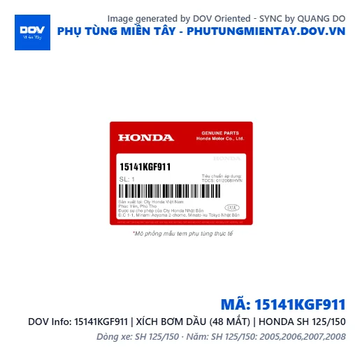 15141KGF911 | XÍCH BƠM DẦU (48 MẮT) | HONDA SH 125/150 — 15141KGF911