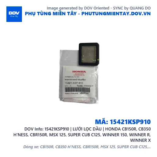 15421KSP910 | LƯỚI LỌC DẦU | HONDA CB150R, CB350 H'NESS, CBR150R, MSX 125, SUPER CUB C125, WINNER 150, WINNER R, WINNER X — 15421KSP910