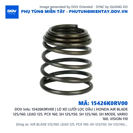 15426K0RV00 | LÒ XO LƯỚI LỌC DẦU | HONDA AIR BLADE 125/160, LEAD 125, PCX 160, SH 125/150, SH 125/160, SH MODE, VARIO 160, VISION 110 — 15426K0RV00