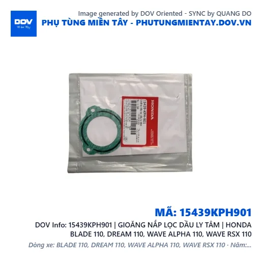 15439KPH901 | GIOĂNG NẮP LỌC DẦU LY TÂM | HONDA BLADE 110, DREAM 110, WAVE ALPHA 110, WAVE RSX 110 — 15439KPH901