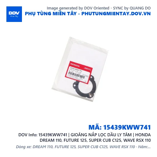 15439KWW741 | GIOĂNG NẮP LỌC DẦU LY TÂM | HONDA DREAM 110, FUTURE 125, SUPER CUB C125, WAVE RSX 110 — 15439KWW741