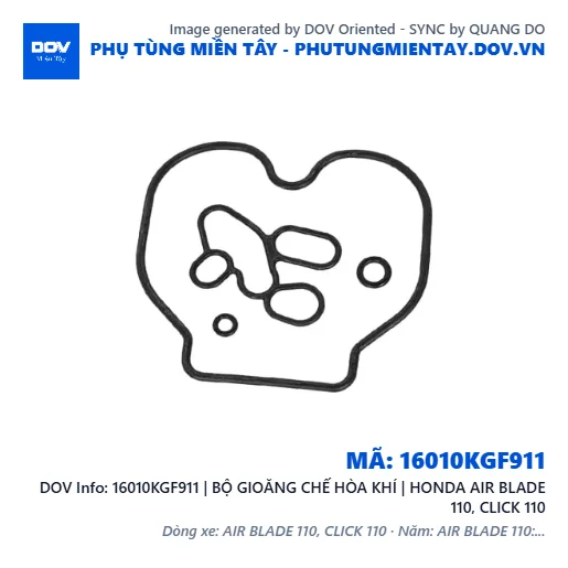 16010KGF911 | BỘ GIOĂNG CHẾ HÒA KHÍ | HONDA AIR BLADE 110, CLICK 110 — 16010KGF911