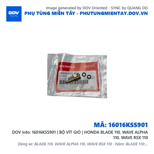 16016KSS901 | BỘ VÍT GIÓ | HONDA BLADE 110, WAVE ALPHA 110, WAVE RSX 110 — 16016KSS901