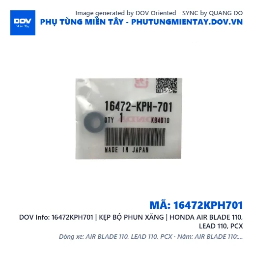 16472KPH701 | KẸP BỘ PHUN XĂNG | HONDA AIR BLADE 110, LEAD 110, PCX — 16472KPH701