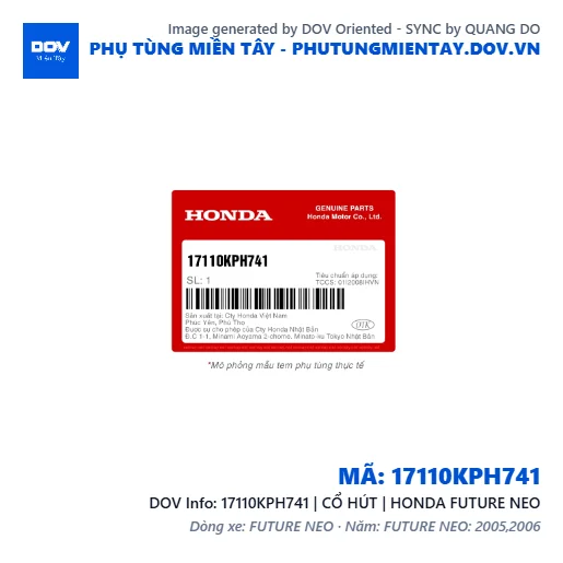 17110KPH741 | CỔ HÚT | HONDA FUTURE NEO — 17110KPH741