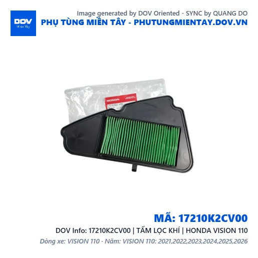 17210K2CV00 | TẤM LỌC KHÍ | HONDA VISION 110 — 17210K2CV00