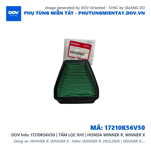 17210K56V50 | TẤM LỌC KHÍ | HONDA WINNER R, WINNER X — 17210K56V50