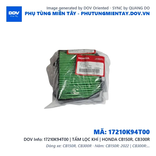 17210K94T00 | TẤM LỌC KHÍ | HONDA CB150R, CB300R — 17210K94T00