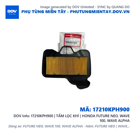17210KPH900 | TẤM LỌC KHÍ | HONDA FUTURE NEO, WAVE 100, WAVE ALPHA — 17210KPH900