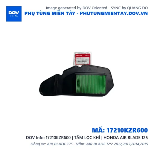 17210KZR600 | TẤM LỌC KHÍ | HONDA AIR BLADE 125 — 17210KZR600