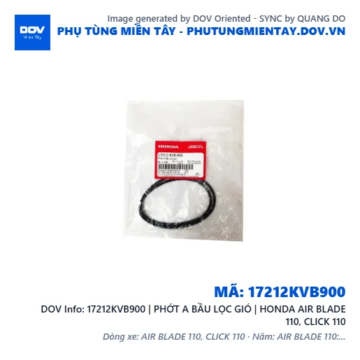 17212KVB900 | PHỚT A BẦU LỌC GIÓ | HONDA AIR BLADE 110, CLICK 110 — 17212KVB900