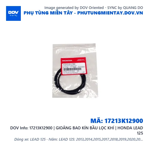 17213K12900 | GIOĂNG BAO KÍN BẦU LỌC KHÍ | HONDA LEAD 125 — 17213K12900