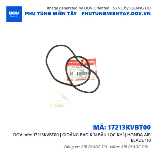 17213KVBT00 | GIOĂNG BAO KÍN BẦU LỌC KHÍ | HONDA AIR BLADE 110 — 17213KVBT00