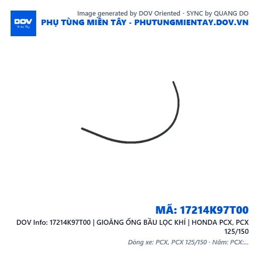 17214K97T00 | GIOĂNG ỐNG BẦU LỌC KHÍ | HONDA PCX, PCX 125/150 — 17214K97T00