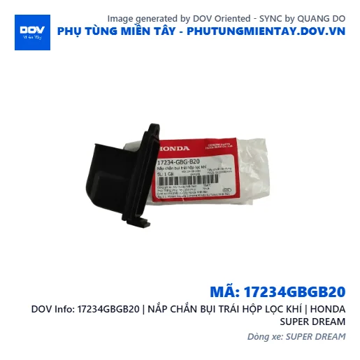 17234GBGB20 | NẮP CHẮN BỤI TRÁI HỘP LỌC KHÍ | HONDA SUPER DREAM — 17234GBGB20