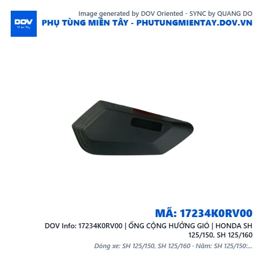 17234K0RV00 | ỐNG CỘNG HƯỞNG GIÓ | HONDA SH 125/150, SH 125/160 — 17234K0RV00