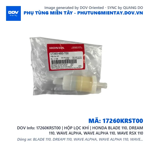 17260KRST00 | HỘP LỌC KHÍ | HONDA BLADE 110, DREAM 110, WAVE ALPHA, WAVE ALPHA 110, WAVE RSX 110 — 17260KRST00